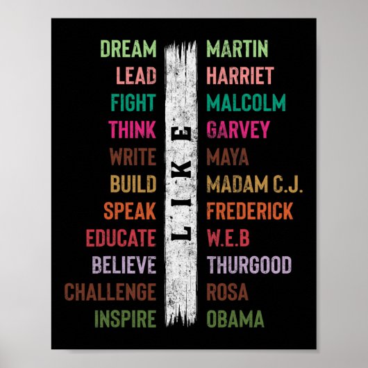 Black History Month Droom Als Martin Leid Als Ha Poster (Voorkant)