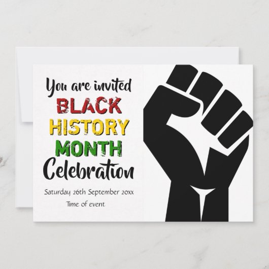 BLACK HISTORY MONTH Event Party Celebration Kaart (Voorkant)