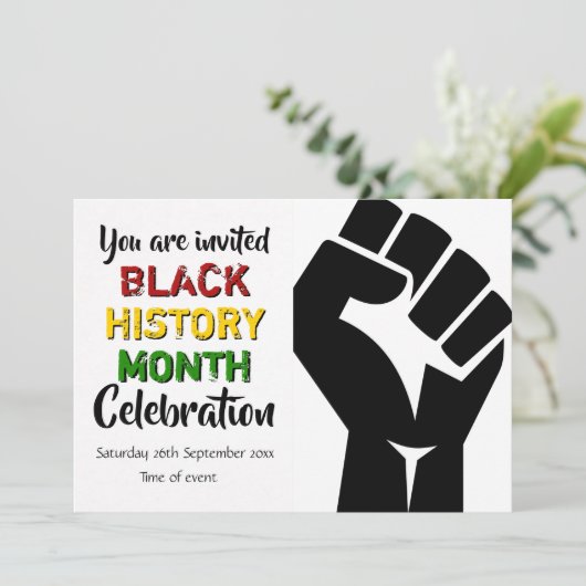 BLACK HISTORY MONTH Event Party Celebration Kaart (Staand voorkant)