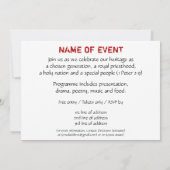 BLACK HISTORY MONTH Event Party Celebration Kaart (Achterkant)