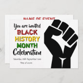BLACK HISTORY MONTH Event Party Celebration Kaart (Voorkant / Achterkant)