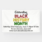 BLACK HISTORY MONTH Event Party Celebration Spandoek (Horizontaal)