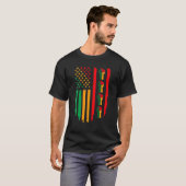 Black History Month Fist American Flag Africa Colo T-shirt (Voorkant volledig)