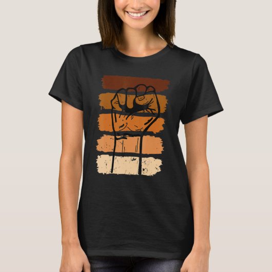 Black History Month Fist Black Power African Women T-shirt (Voorkant)