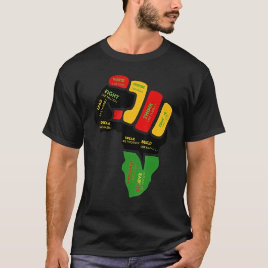 Black History Month Fist Black Power African Women T-shirt (Voorkant)