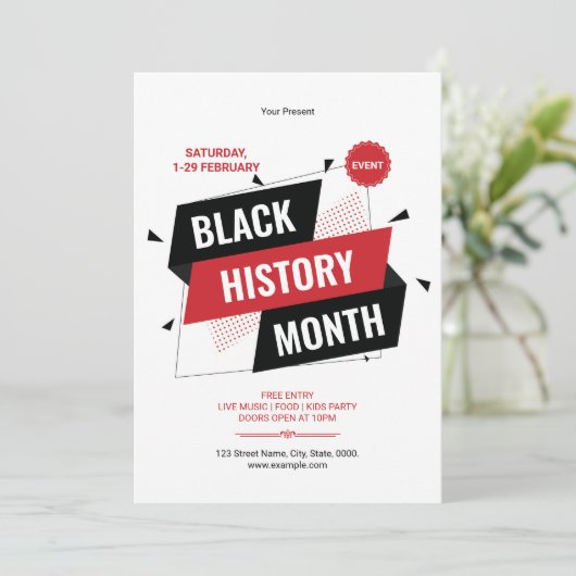 Black History Month Flyer Template Kaart (Staand voorkant)
