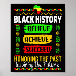 Black History Month Geloof Bereik Succes Mannen Vr Poster