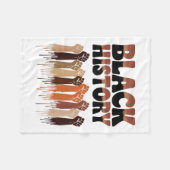 Black History Month Hands Symbol Afro Motivation  Fleece Deken (Voorkant (Horizontaal))