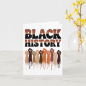 Black History Month Hands Symbol Afro Motivation  Kaart (Gele Bloem)