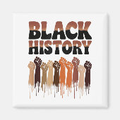 Black History Month Hands Symbol Afro Motivation  Magneet (Voorkant)