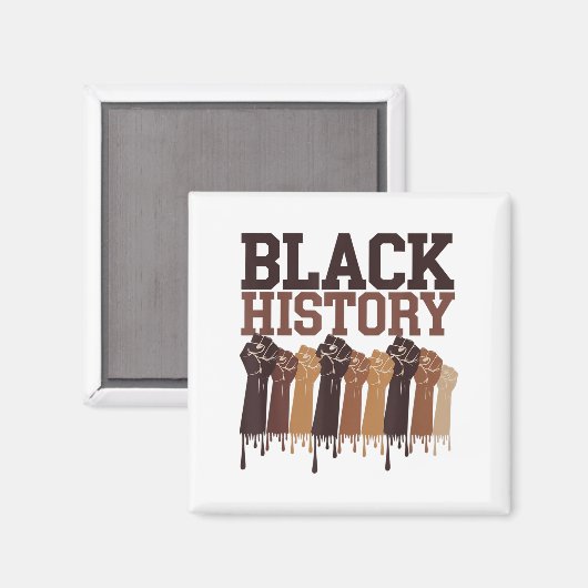 Black History Month Hands Symbol Afro Motivation  Magneet (Voorkant / Achterkant)