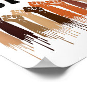 Black History Month Hands Symbol Afro Motivation  Poster (Hoek)