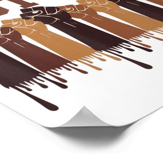 Black History Month Hands Symbol Afro Motivation  Poster (Hoek)