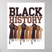 Black History Month Hands Symbol Afro Motivation  Poster (Voorkant)