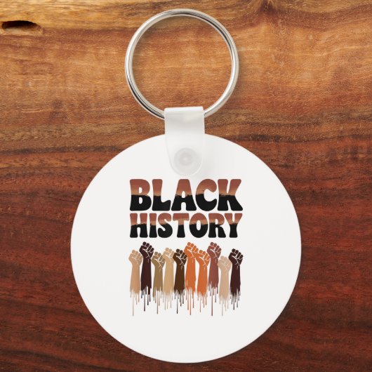 Black History Month Hands Symbol Afro Motivation  Sleutelhanger (Voorkant)