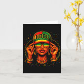 Black History Month Hbcu Black Afro Educated Girl  Kaart (Gele Bloem)