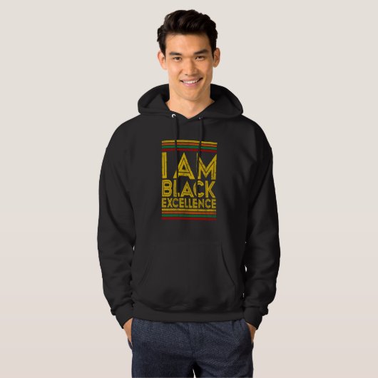 Black History Month I Am Black Excellence  1 Hoodie (Voorkant volledig)