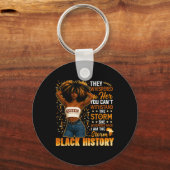 Black History Month Ik Ben De Storm Black Afro Que Sleutelhanger (Voorkant)