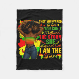 Black History Month Ik Ben De Storm Zwarte Afro Qu Fleece Deken