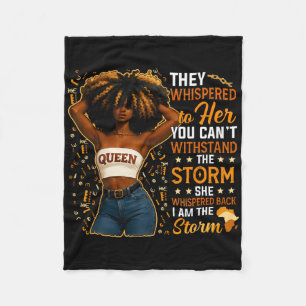 Black History Month Ik Ben De Storm Zwarte Afro Qu Fleece Deken
