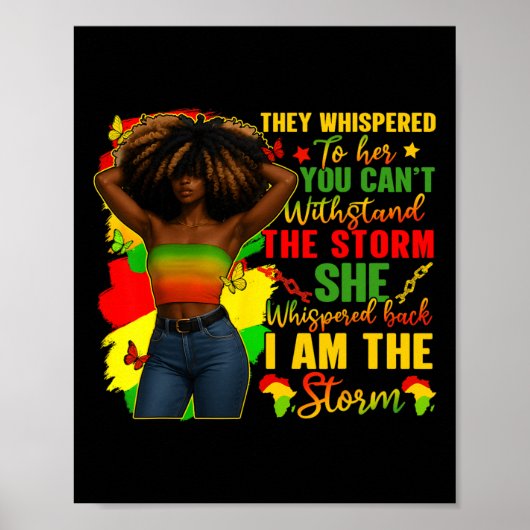 Black History Month Ik Ben De Storm Zwarte Afro Qu Poster (Voorkant)
