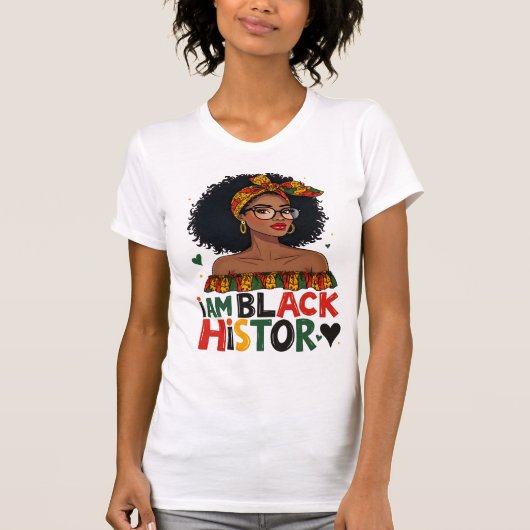 Black History Month - Ik ben zwart Geschiedenis Vr T-shirt (Voorkant)