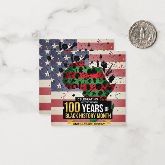 Black History Month Inspiring Flat Note Cards Notitiekaartje (Voorkant / Achterkant in situ)