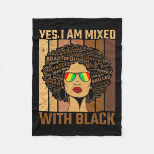Black History Month Ja wordt gemengd met zwart Afr Fleece Deken