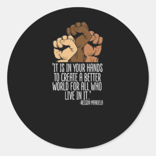 Black History Month - Je handen Creëer Beter Werk Ronde Sticker