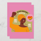 Black History Month Kaart - Blanco Binnen Uitnodig (Voorkant / Achterkant)