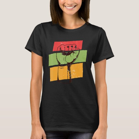 Black History Month l Black Pride Fist African Col T-shirt (Voorkant)