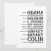 black history month legends icons kaart (Voorkant / Achterkant)