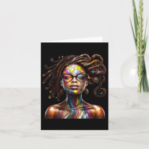 Black History Month Loc'd Hair Art Black Queen Afr Kaart