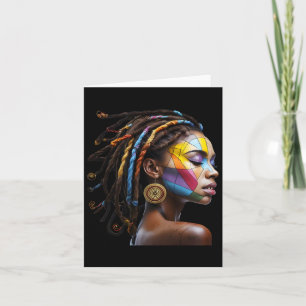 Black History Month Loc'd Hair Art Black Queen Afr Kaart