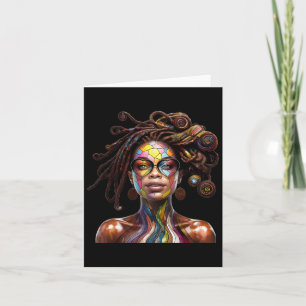 Black History Month Loc'd Hair Art Black Queen Afr Kaart