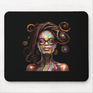 Black History Month Loc'd Hair Art Black Queen Afr Muismat