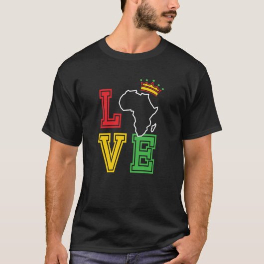 Black History Month Love African Continent T-shirt (Voorkant)