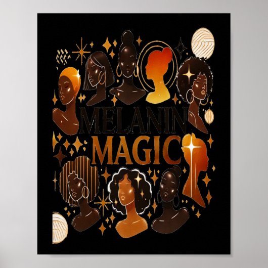 Black History Month - Melanin Magic Sticker Poster (Voorkant)