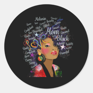 Black History Month Melanin Mom Juneteenth Ronde Sticker
