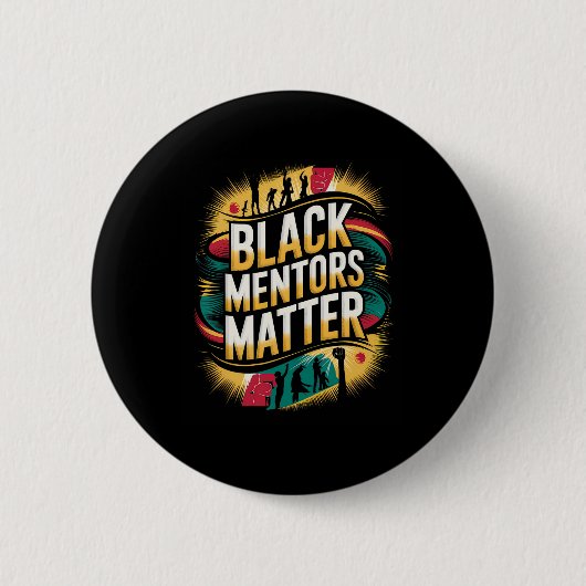 Black History Month Mentoren Probleem Afro-Amerika Ronde Button 5,7 Cm (Voorkant)