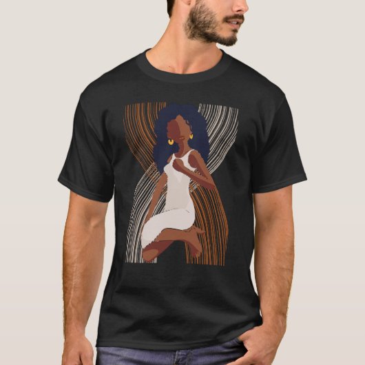 Black History Month Minimalist Queen Melanin Boho  T-shirt (Voorkant)