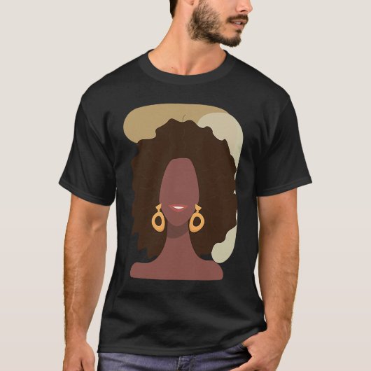 Black History Month Minimalist Queen Melanin Boho  T-shirt (Voorkant)