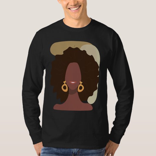 Black History Month Minimalist Queen Melanin Boho  T-shirt (Voorkant)