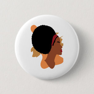 Black History Month Minimalistische Koningin Melan Ronde Button 5,7 Cm