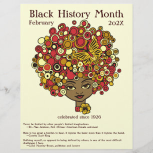 Black History Month, mooie vrouw retro Flyer