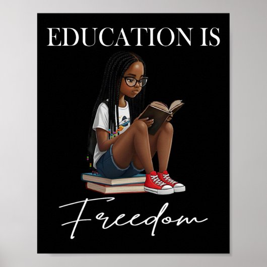 Black History Month Onderwijs Is Vrijheid Boeken B Poster (Voorkant)