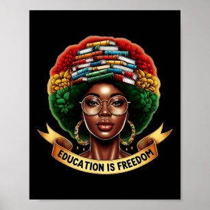 Black History Month Onderwijs Is Vrijheid Geletter Poster