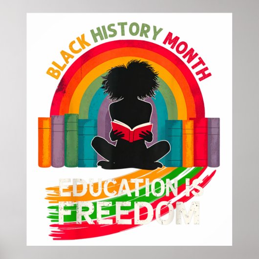 Black History Month Onderwijs is Vrijheid Poster (Voorkant)