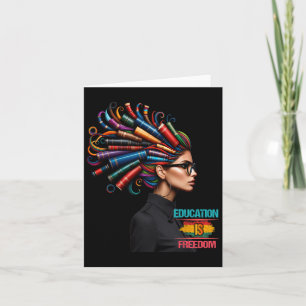 Black History Month Onderwijs is Vrijheid Zwarte T Kaart