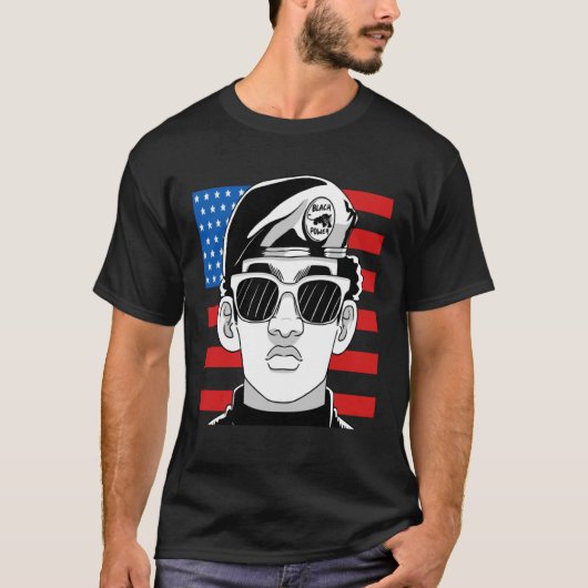 Black History Month Panther Party American Flag 19 T-shirt (Voorkant)